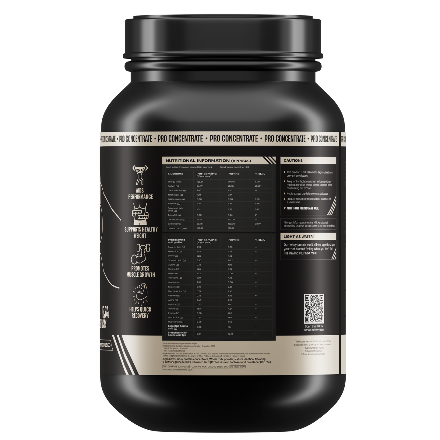 Rose Pro Concentrate Whey Protein with Ultrasorb Tech | 924gm