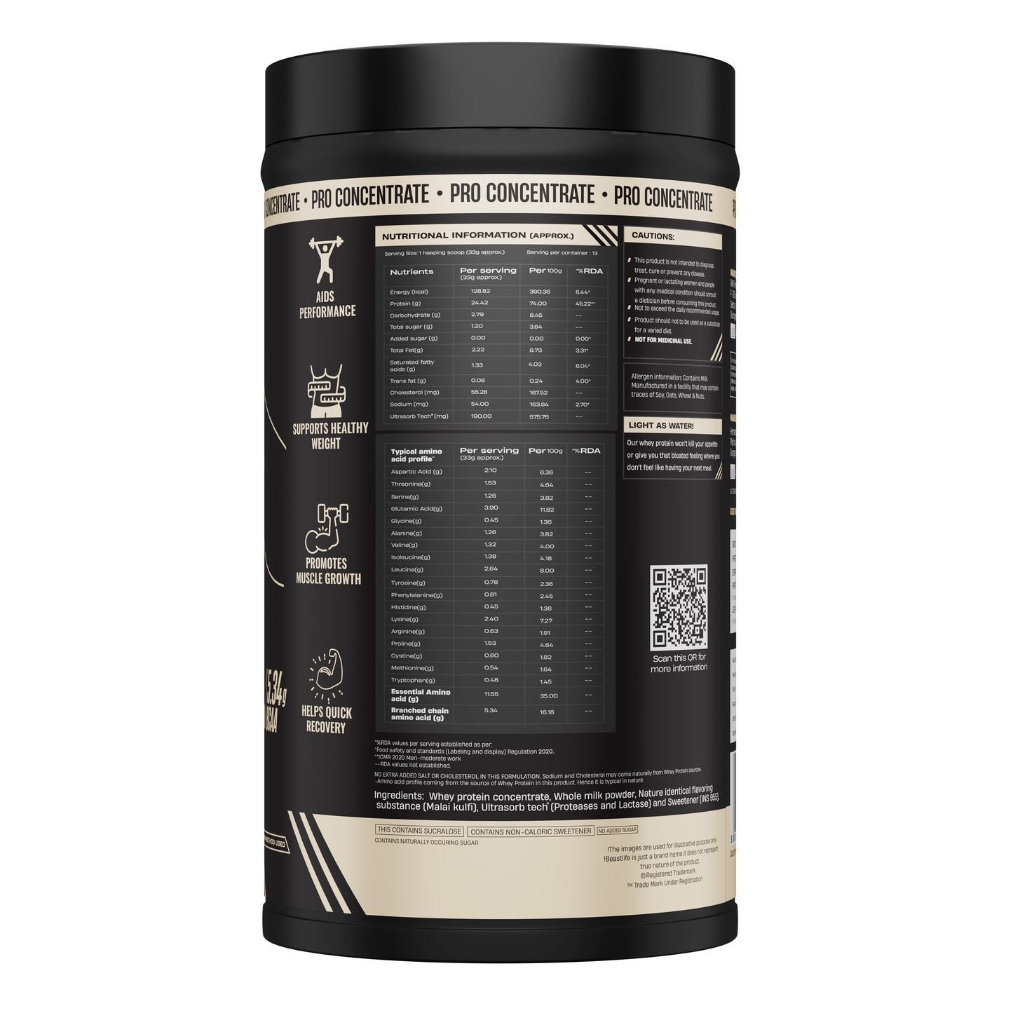 Pro Concentrate Whey Protein Malai Kulfi 1lbs