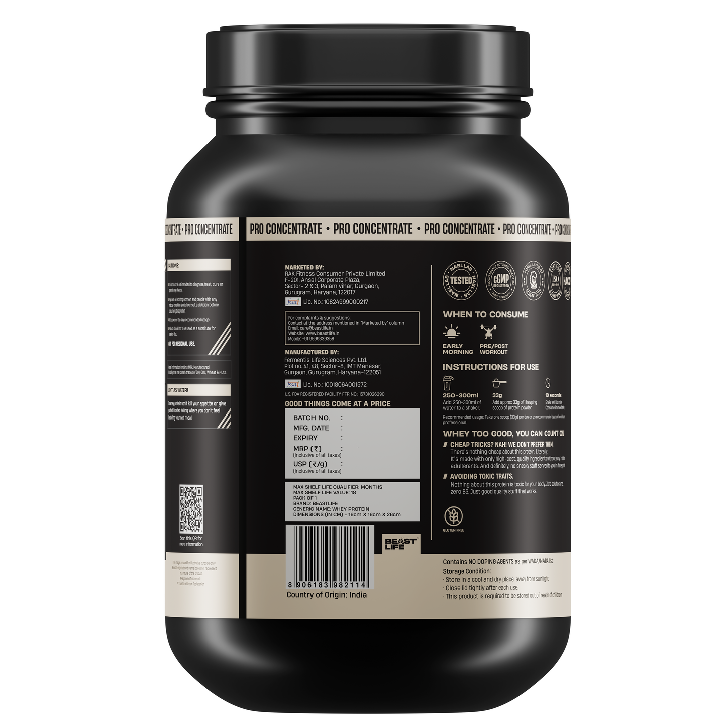 Rose Pro Concentrate Whey Protein with Ultrasorb Tech | 924gm