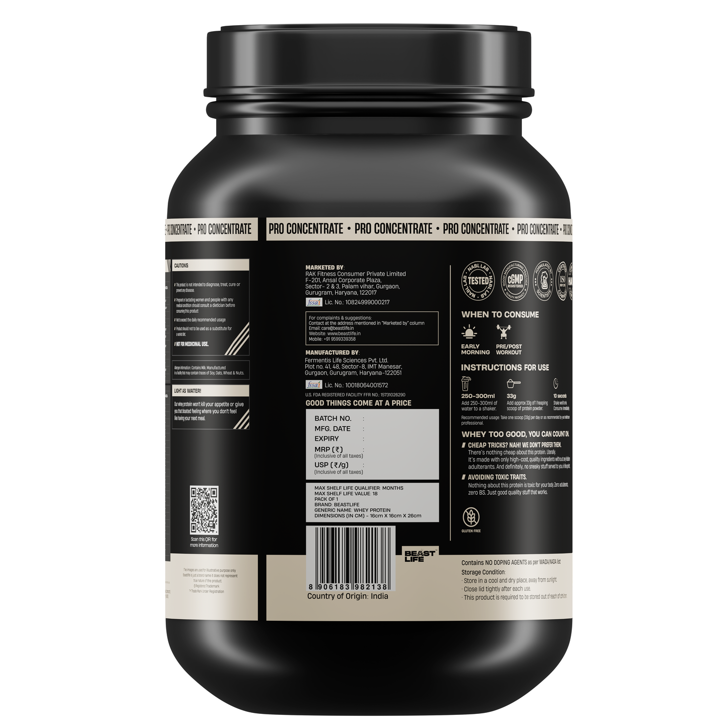Butterscotch Pro Concentrate Whey Protein with Ultrasorb Tech | 924gm