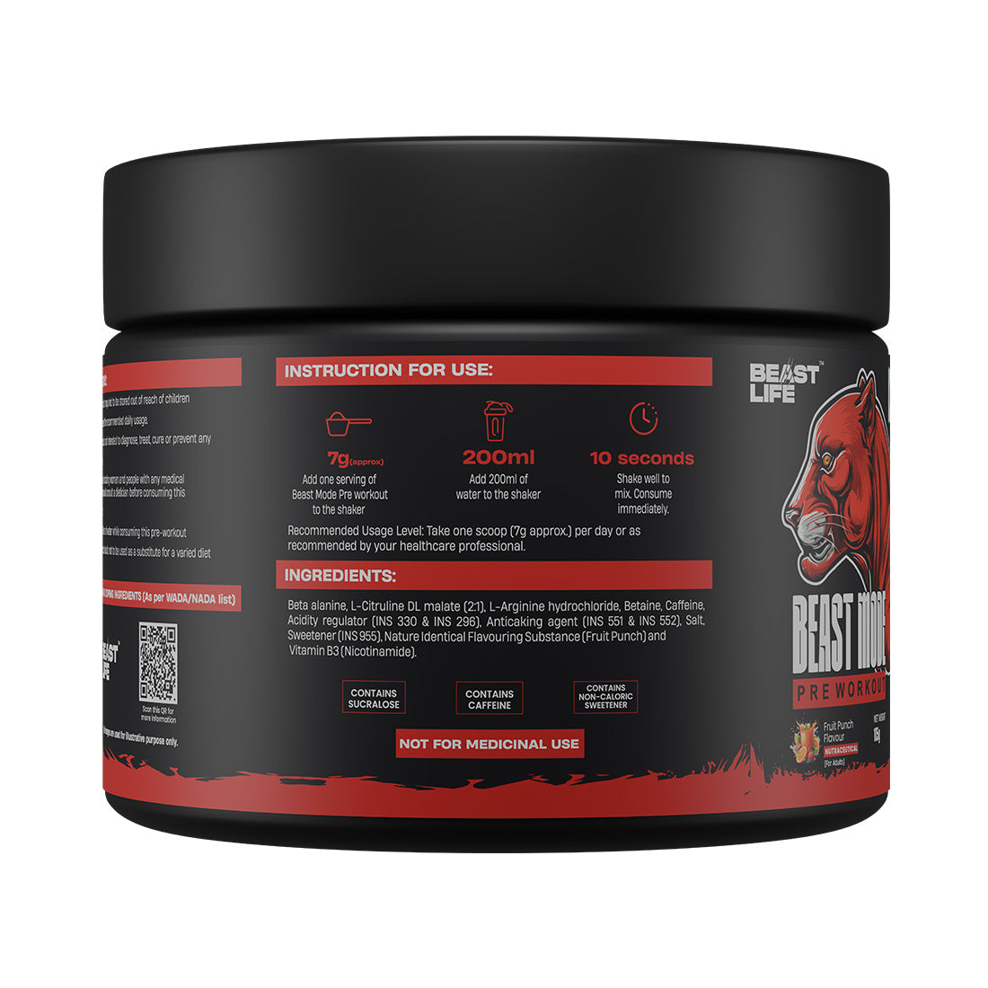 Beastmode Preworkout ā Fruit Punch (New Formulation)
