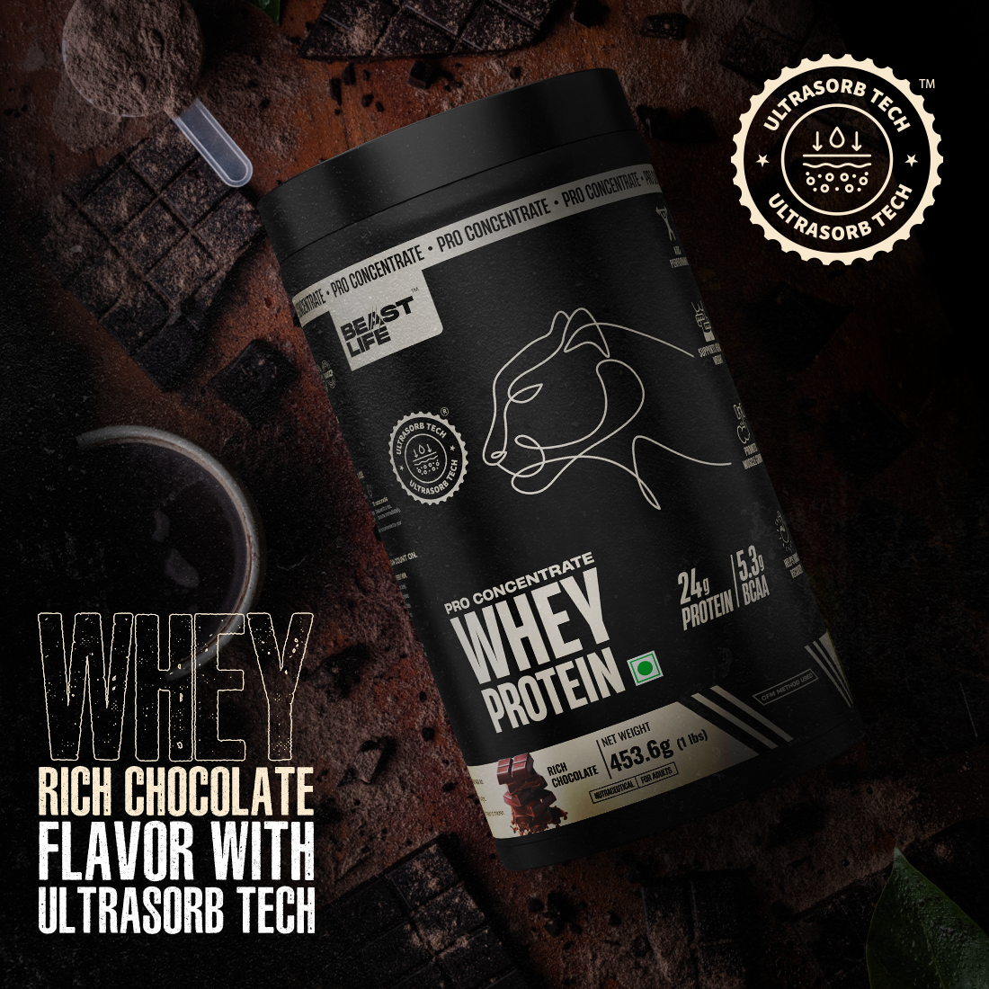 Pro Concentrate Whey Protein Rich Chocolate 1lbs