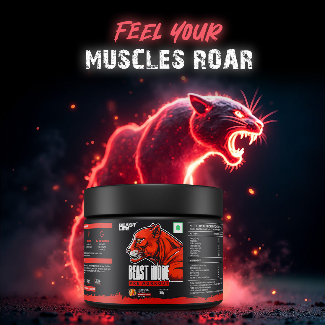Beastmode Preworkout ā Fruit Punch (New Formulation)
