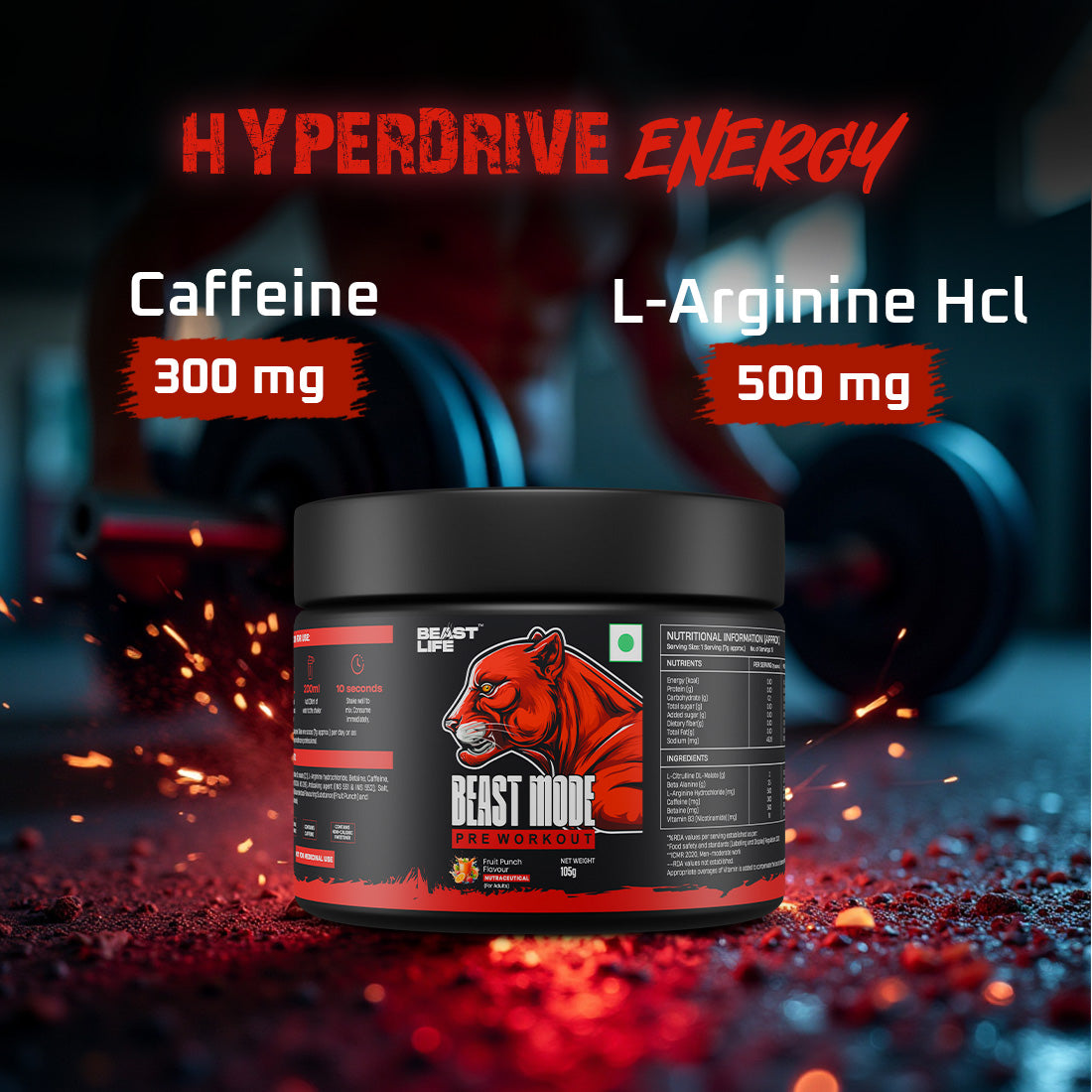 Beastmode Preworkout ā Fruit Punch (New Formulation)