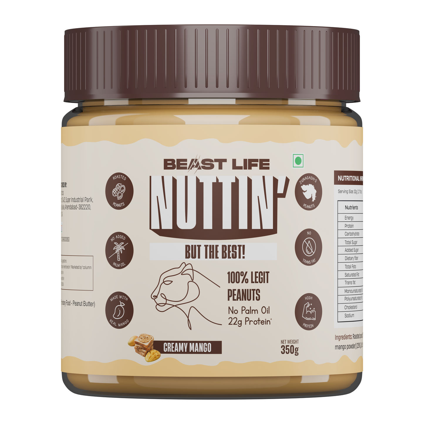Beastlife Peanut Butter Creamy Mango 350g
