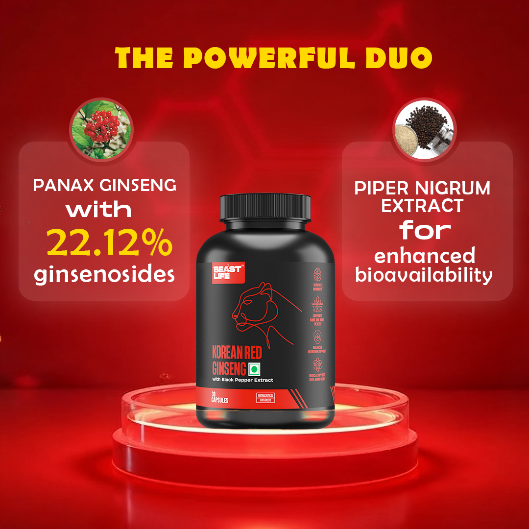 Korean Red Ginseng 400MG with Piper Nigrum Extract 5mg 30N