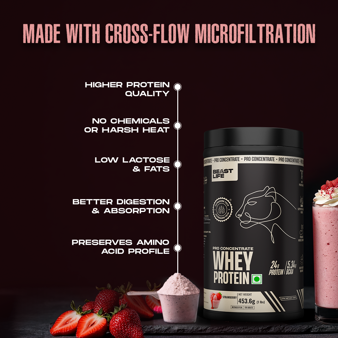 Pro Concentrate Whey Protein Strawberry 1lbs