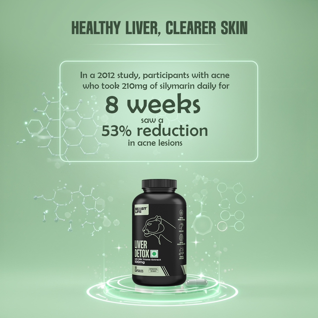 Liver Detox Supplement with Milk Thistle Extract 500 mg | 60N