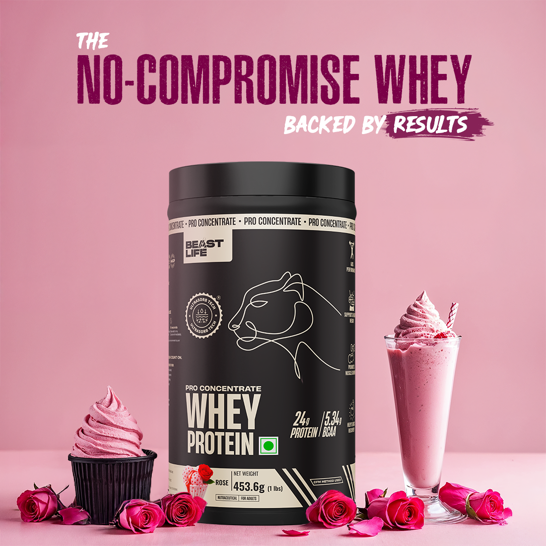 Pro Concentrate Whey Protein Rose 1lbs