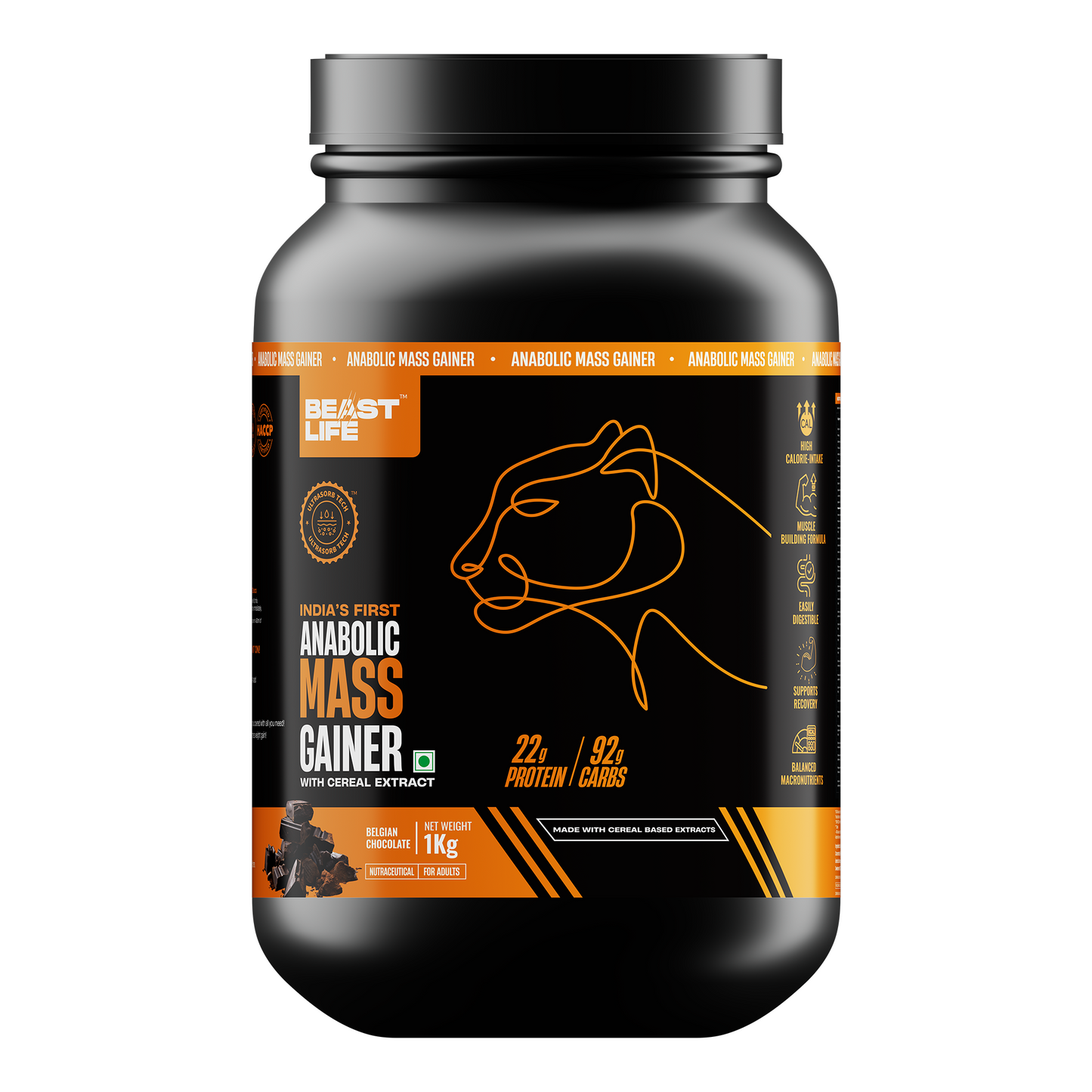 Anabolic Mass Gainer with Ultrasorb Tech (No Maltodextrin) | 1kg