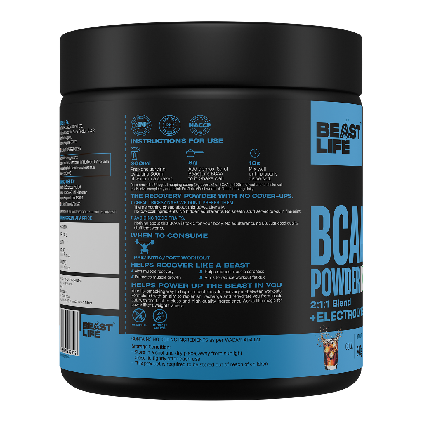 Cola Fizz BCAA with Electrolytes | 240g