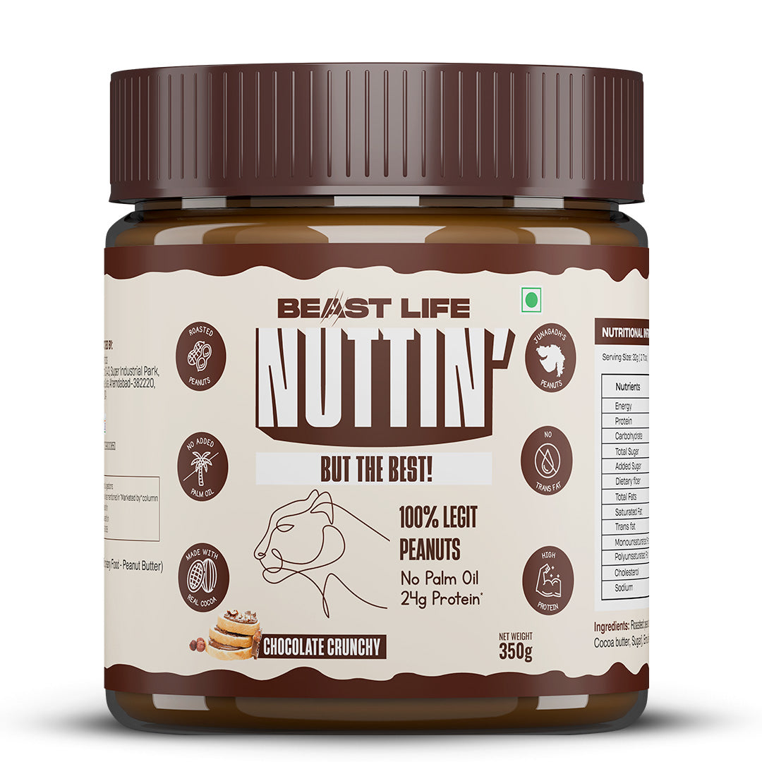 Natural Peanut Butter Chocolate Crunchy (100% Peanuts, No Palm oil) | 350gm