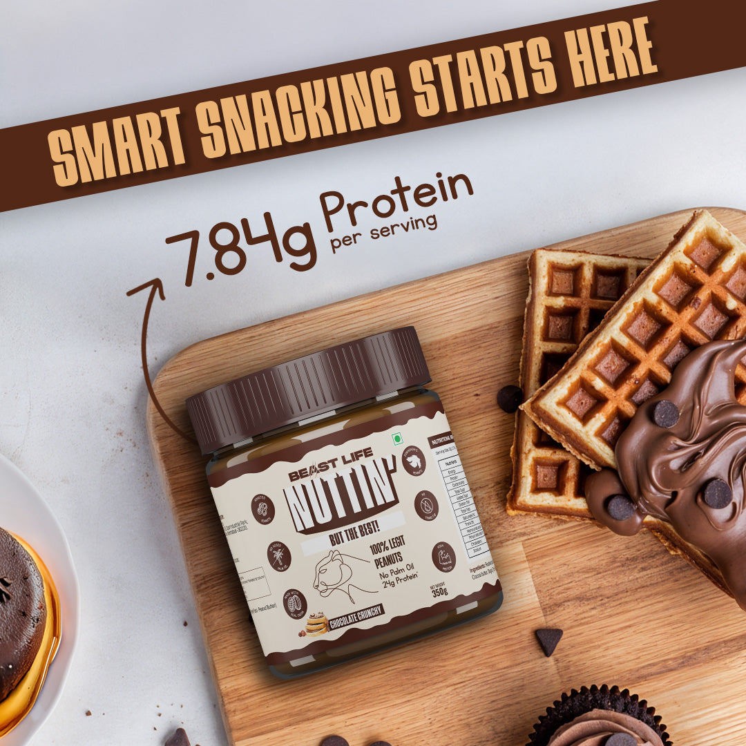 Natural Peanut Butter Chocolate Crunchy (100% Peanuts, No Palm oil) | 350gm