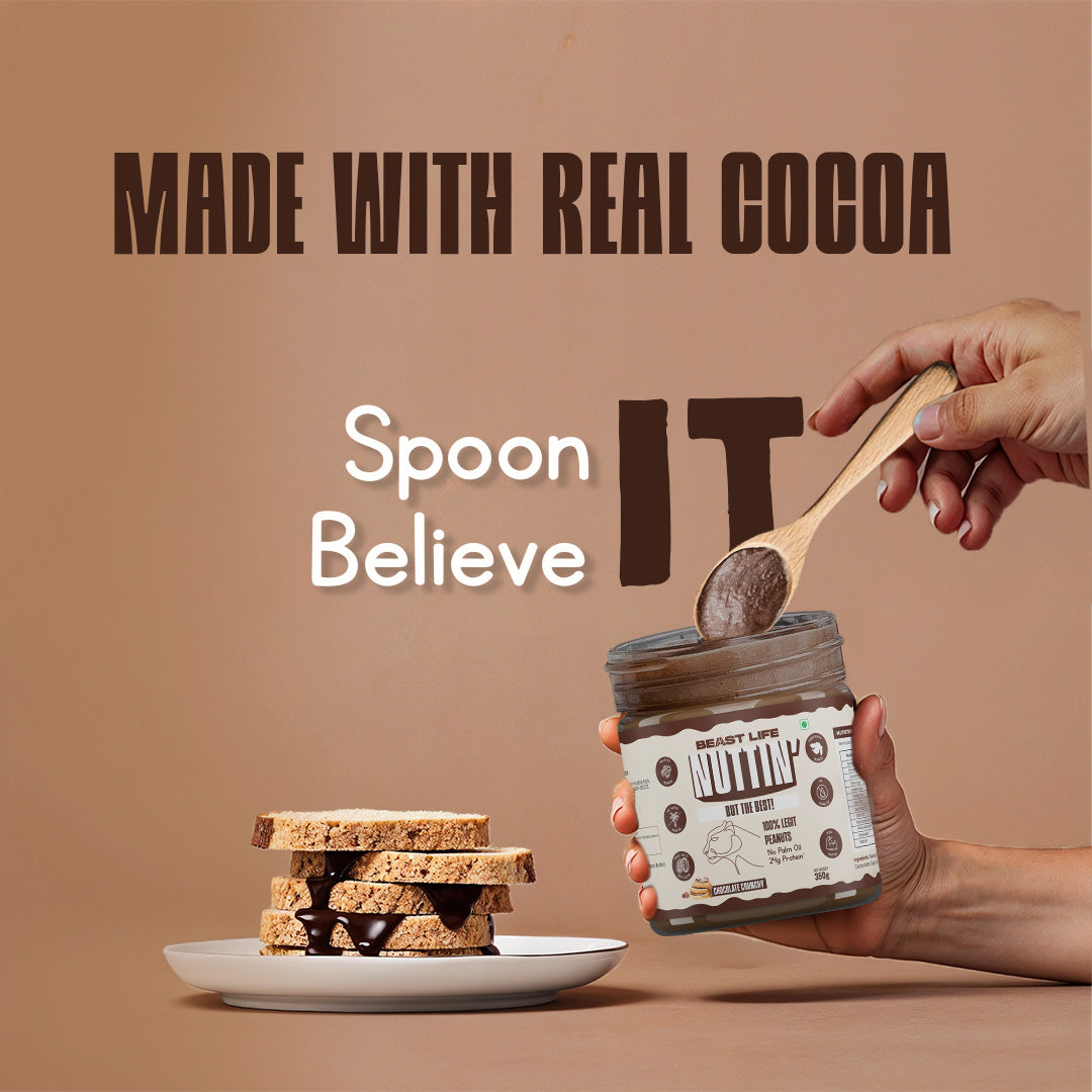 Natural Peanut Butter Chocolate Crunchy (100% Peanuts, No Palm oil) | 800gm