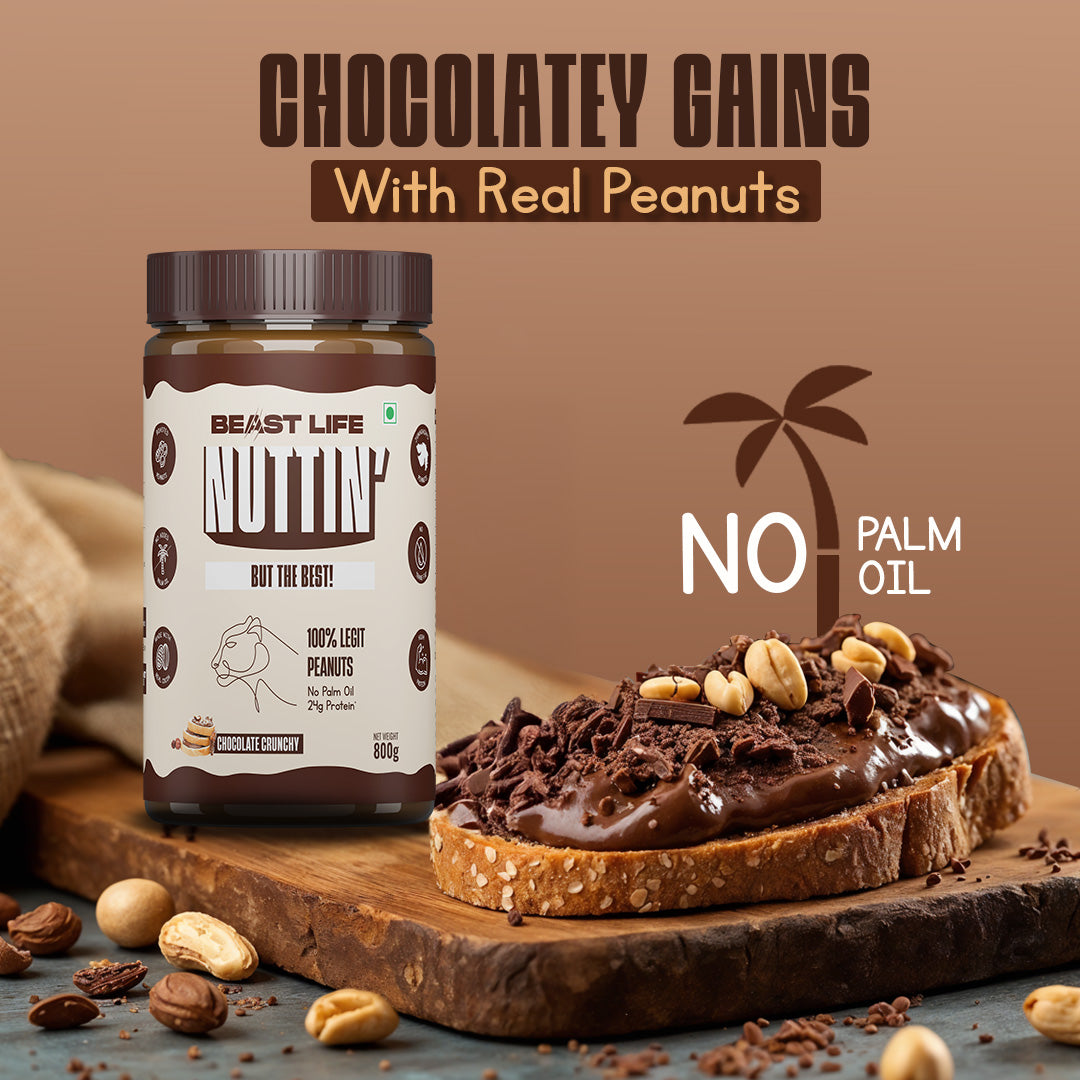 Natural Peanut Butter Chocolate Crunchy (100% Peanuts, No Palm oil) | 800gm