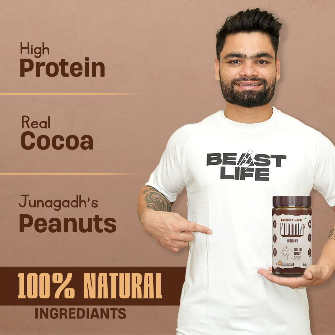 Natural Peanut Butter Chocolate Crunchy (100% Peanuts, No Palm oil) | 800gm