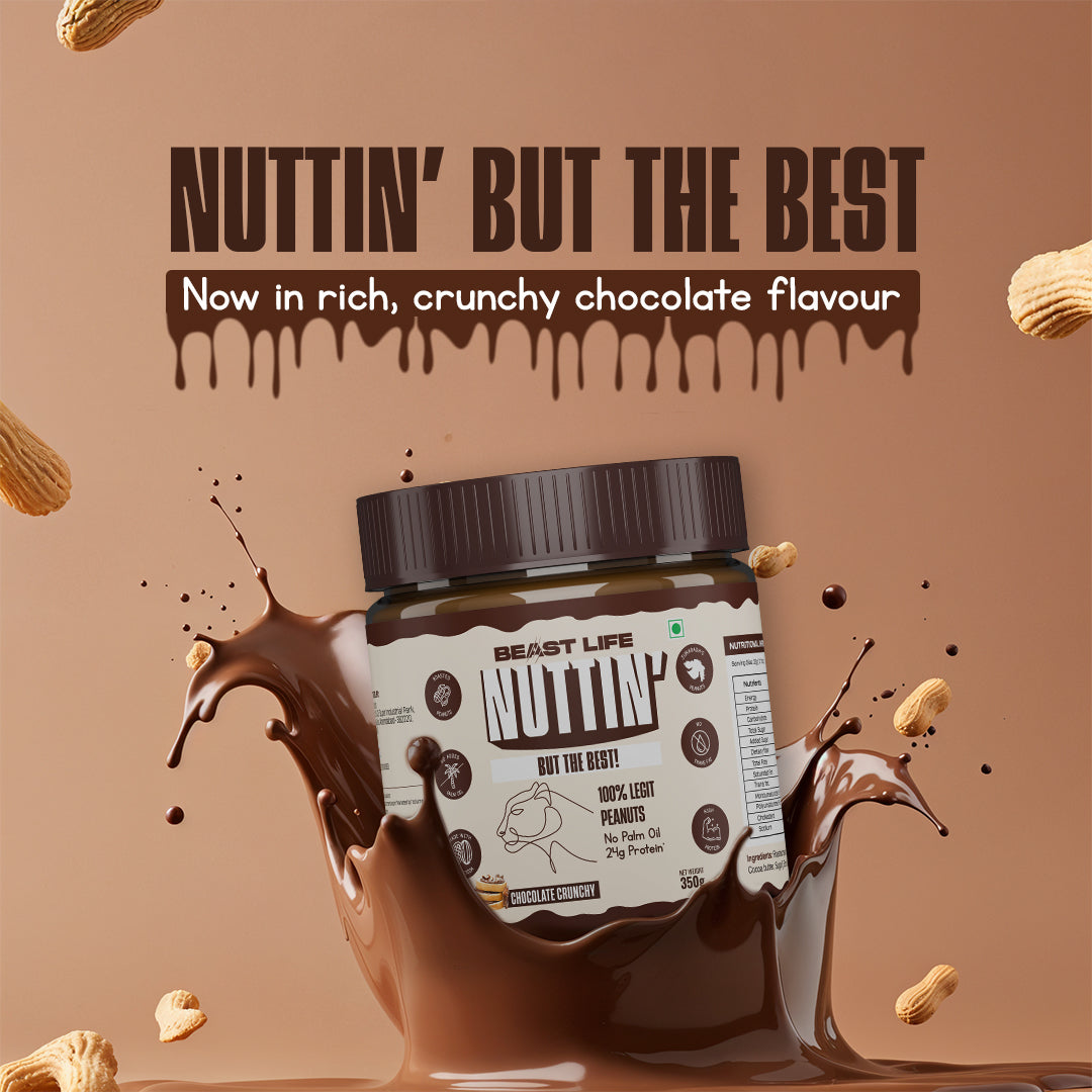 Natural Peanut Butter Chocolate Crunchy (100% Peanuts, No Palm oil) | 350gm