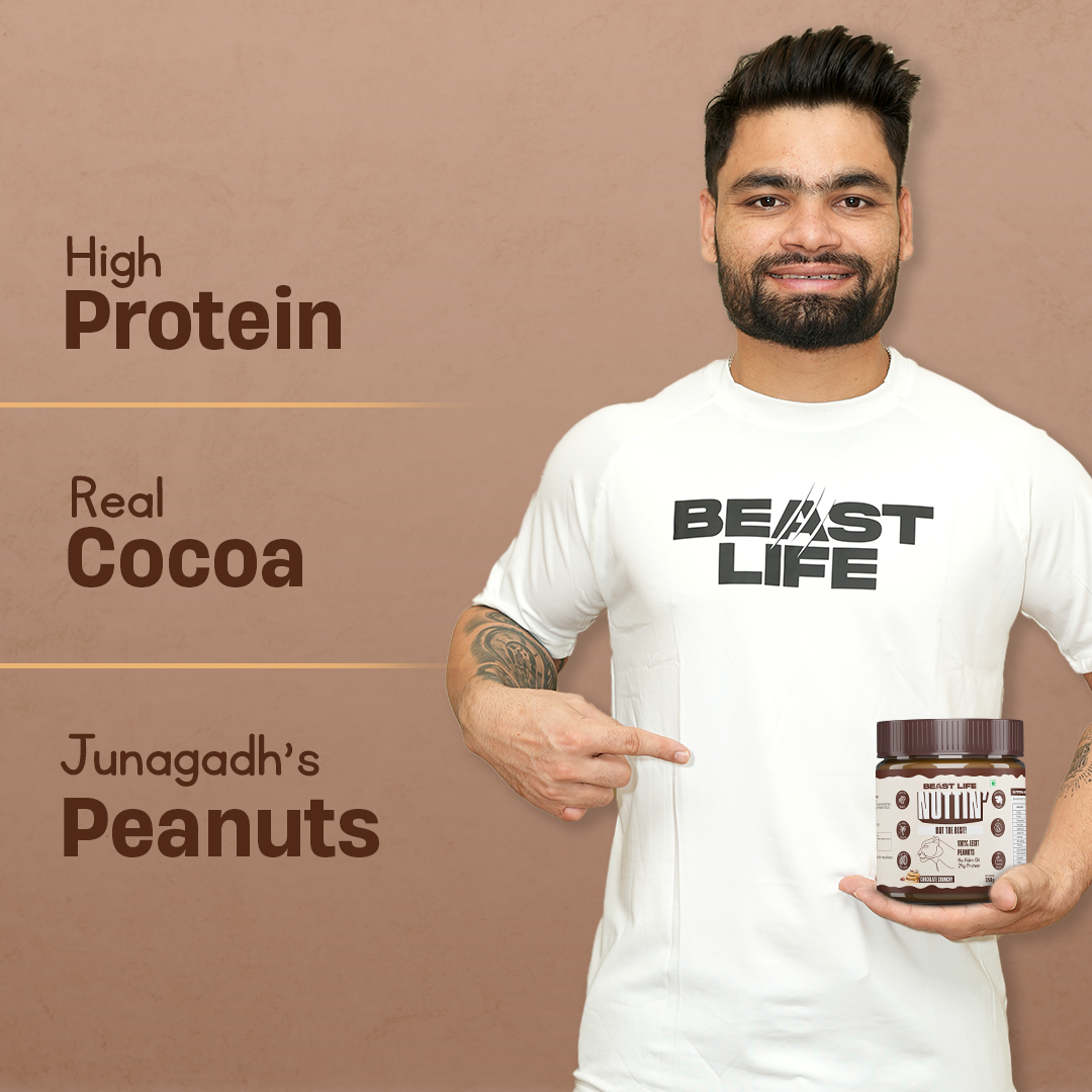 Natural Peanut Butter Chocolate Crunchy (100% Peanuts, No Palm oil) | 350gm