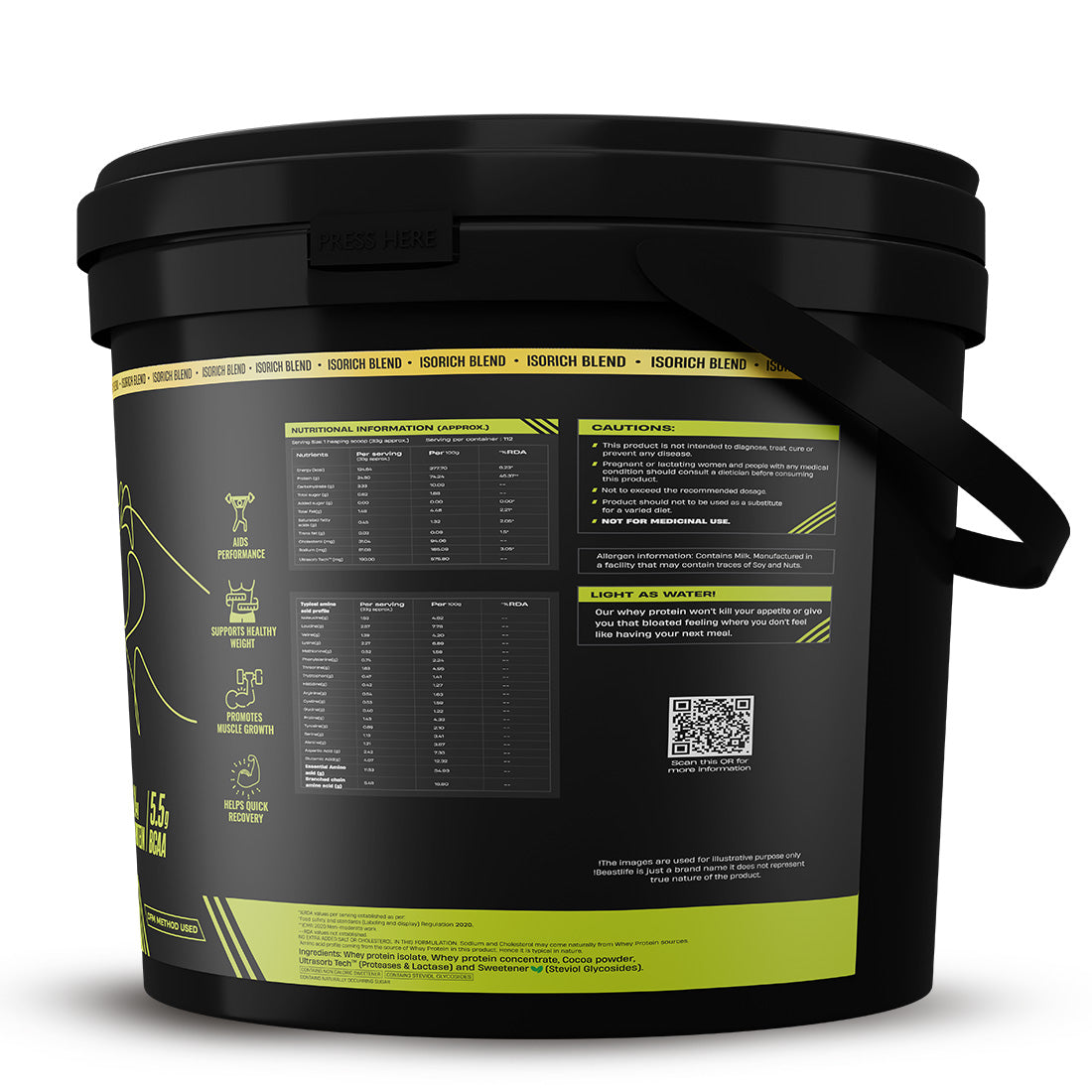 Isorich Blend Whey Protein with Ultrasorb Tech (3696G) | Free Gym Bag and Shaker