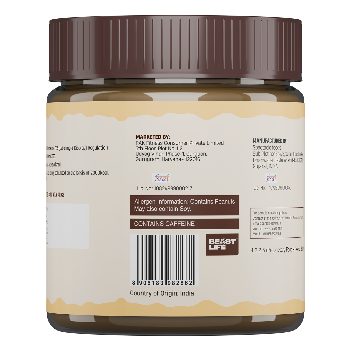 Beastlife Peanut Butter Crunchy Coffee 350g