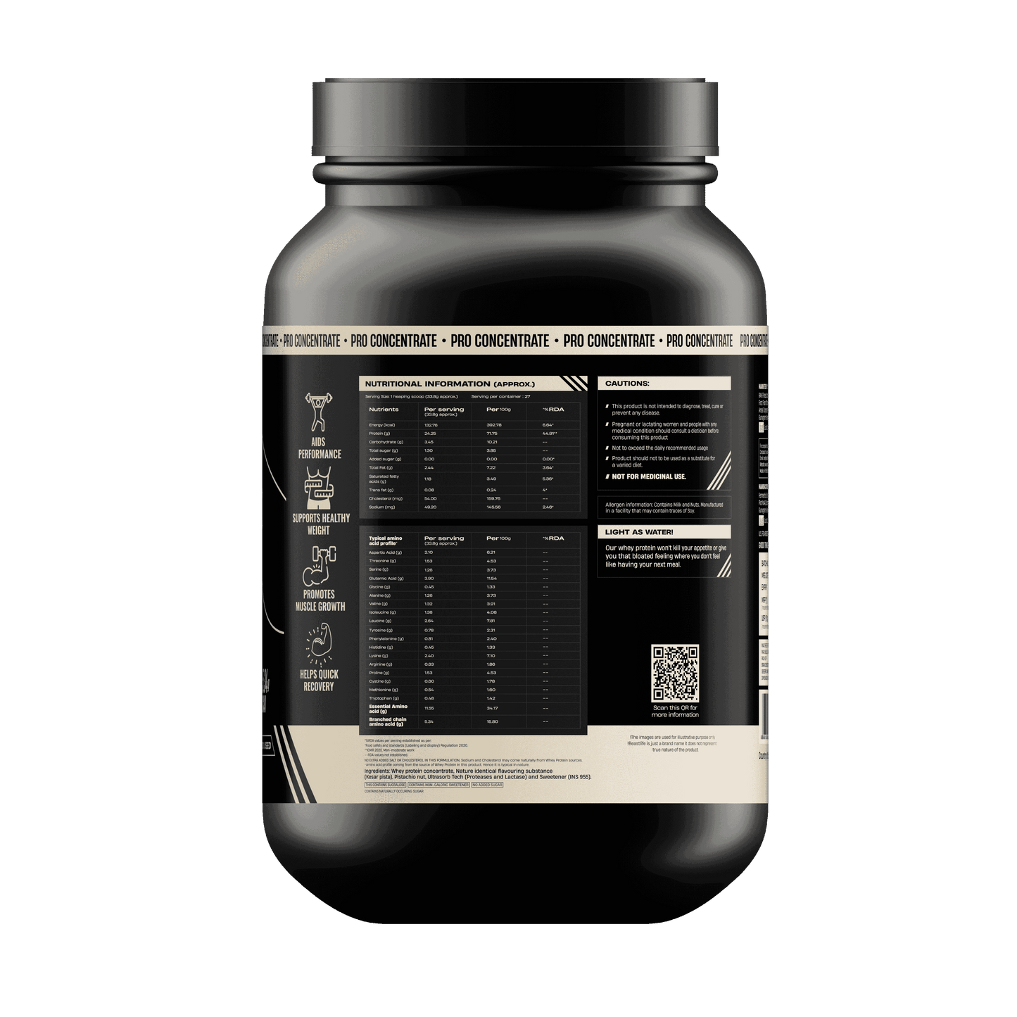 Pro Concentrate Whey Protein with Ultrasorb Tech | 924gm | Kesar Pista with Real Pista Flakes