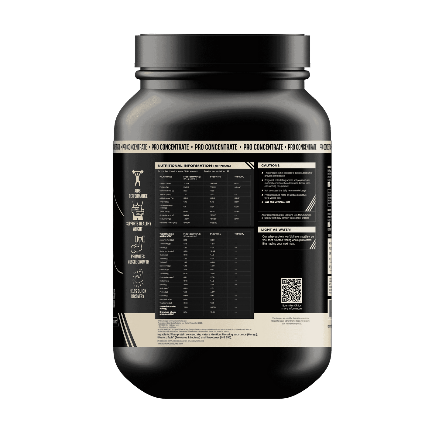 Pro Concentrate Whey Protein with Ultrasorb Tech | 924gm | Mango