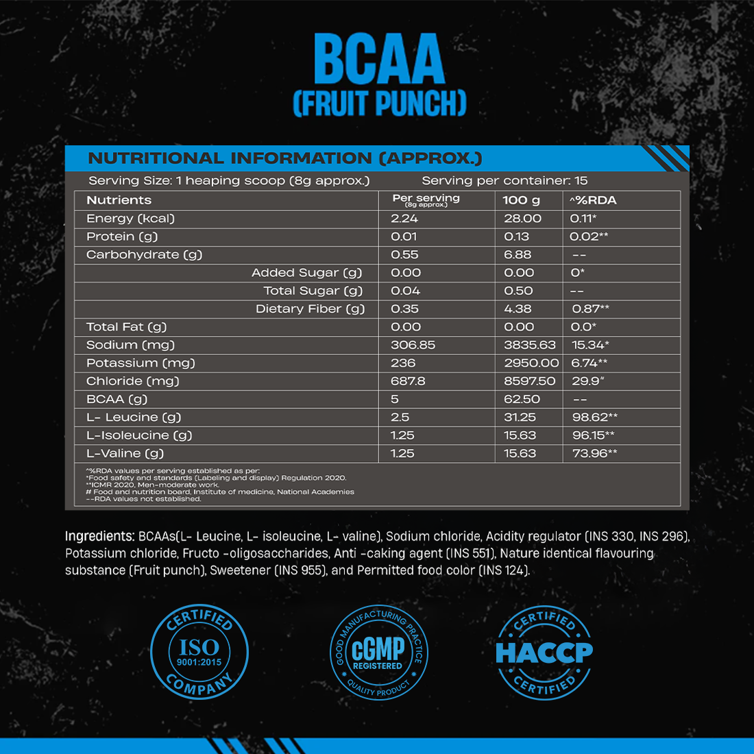 Beast Recovery BCAA | Fruit Punch | 120G