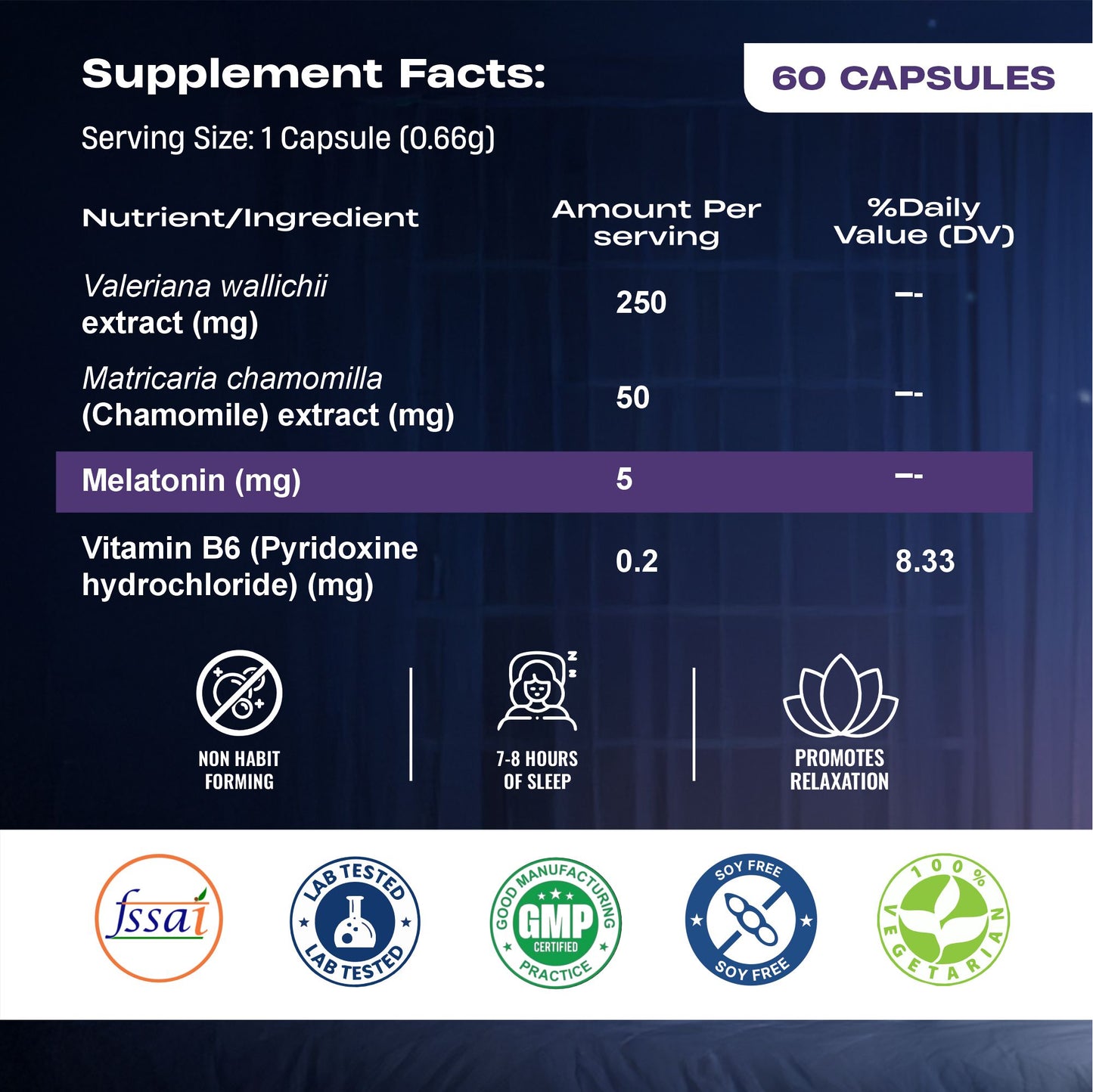 Melatonin+  5 mg with Valeriana & Chamomile 60N