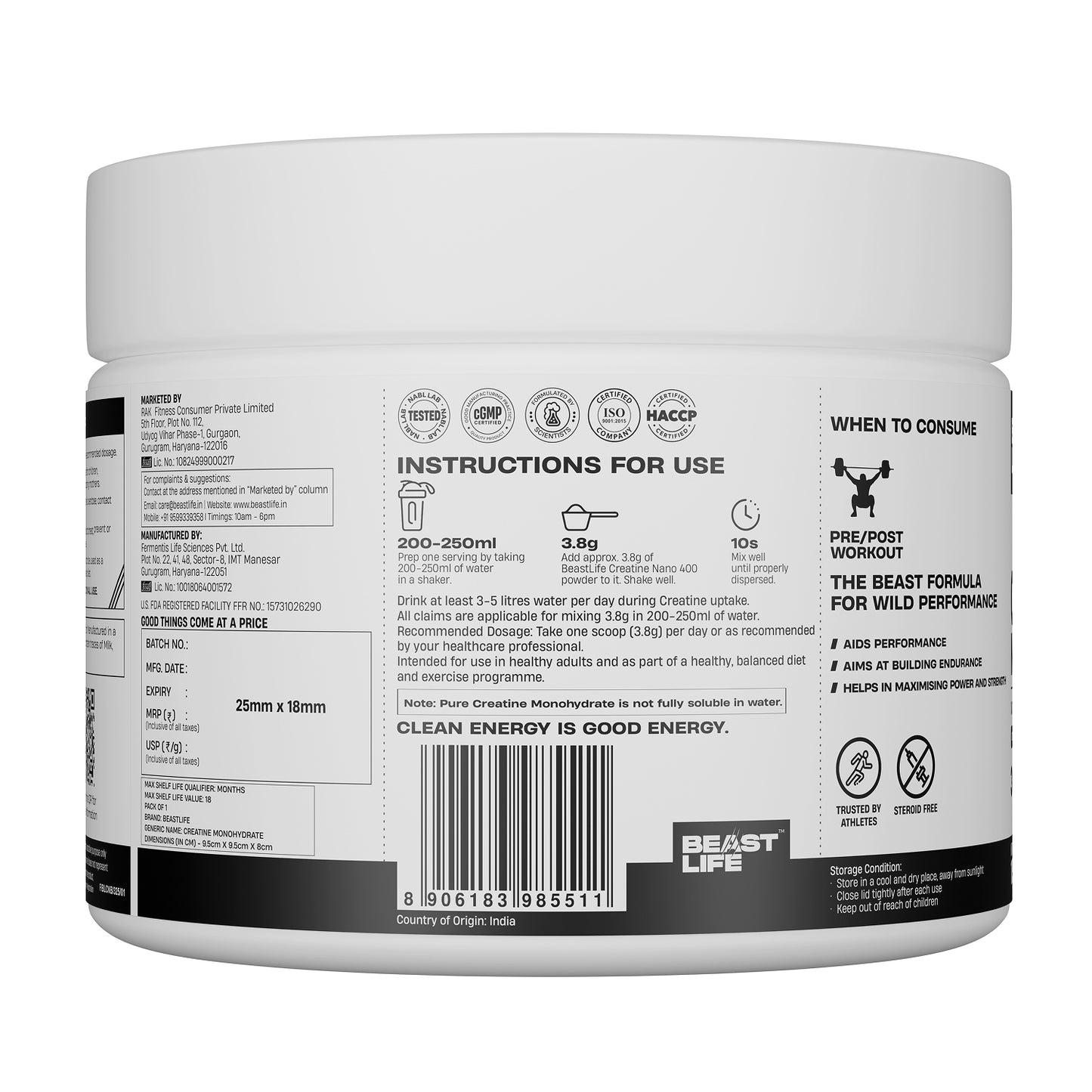 Worldβs First Creatine Nano 400 | Finest & Fastest Absorbing | 2X Strength | Blueberry | 115G
