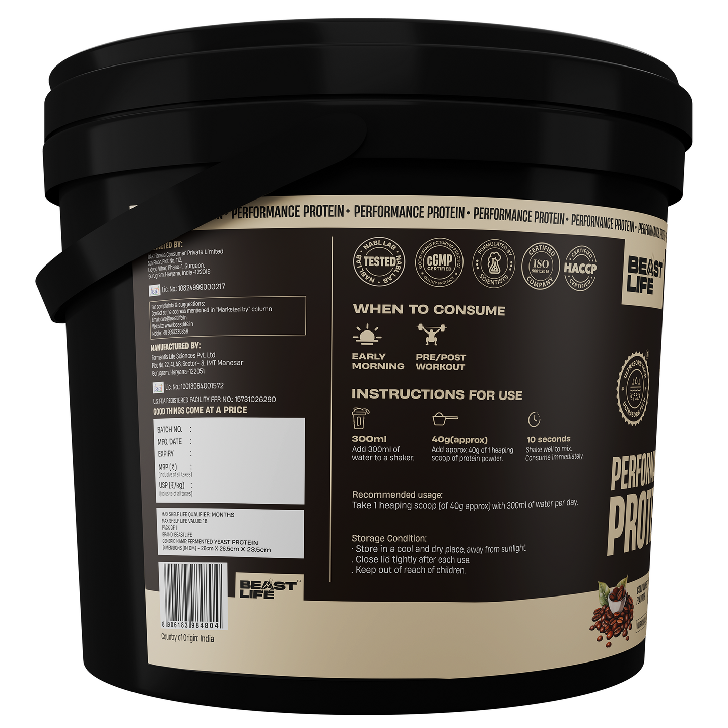 Performance Fermented Yeast Protein with Ultrasorb Tech | Cold Coffee | 6 kg