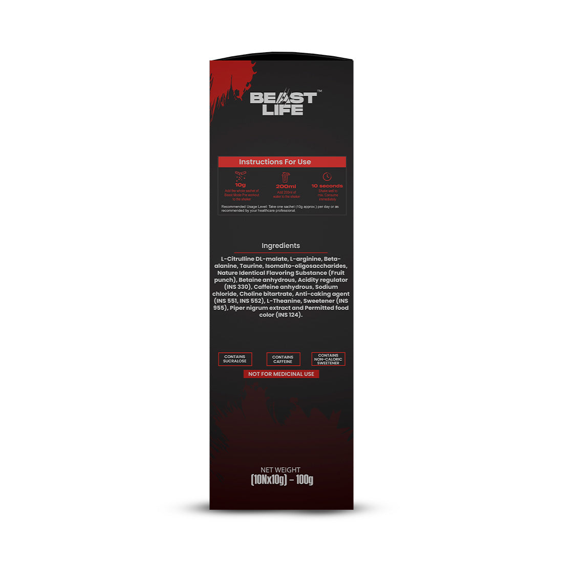 Beast Mode Pre Workout With Beast Energy Formula (Fruit Punch)