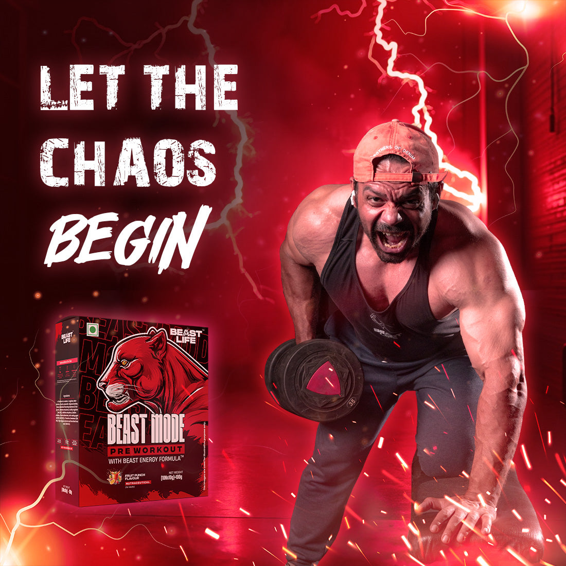 Beast Mode Pre Workout With Beast Energy Formula (Fruit Punch)