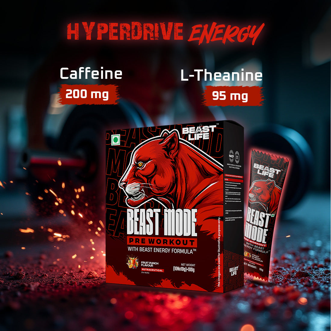 Beast Mode Pre Workout With Beast Energy Formula (Fruit Punch)