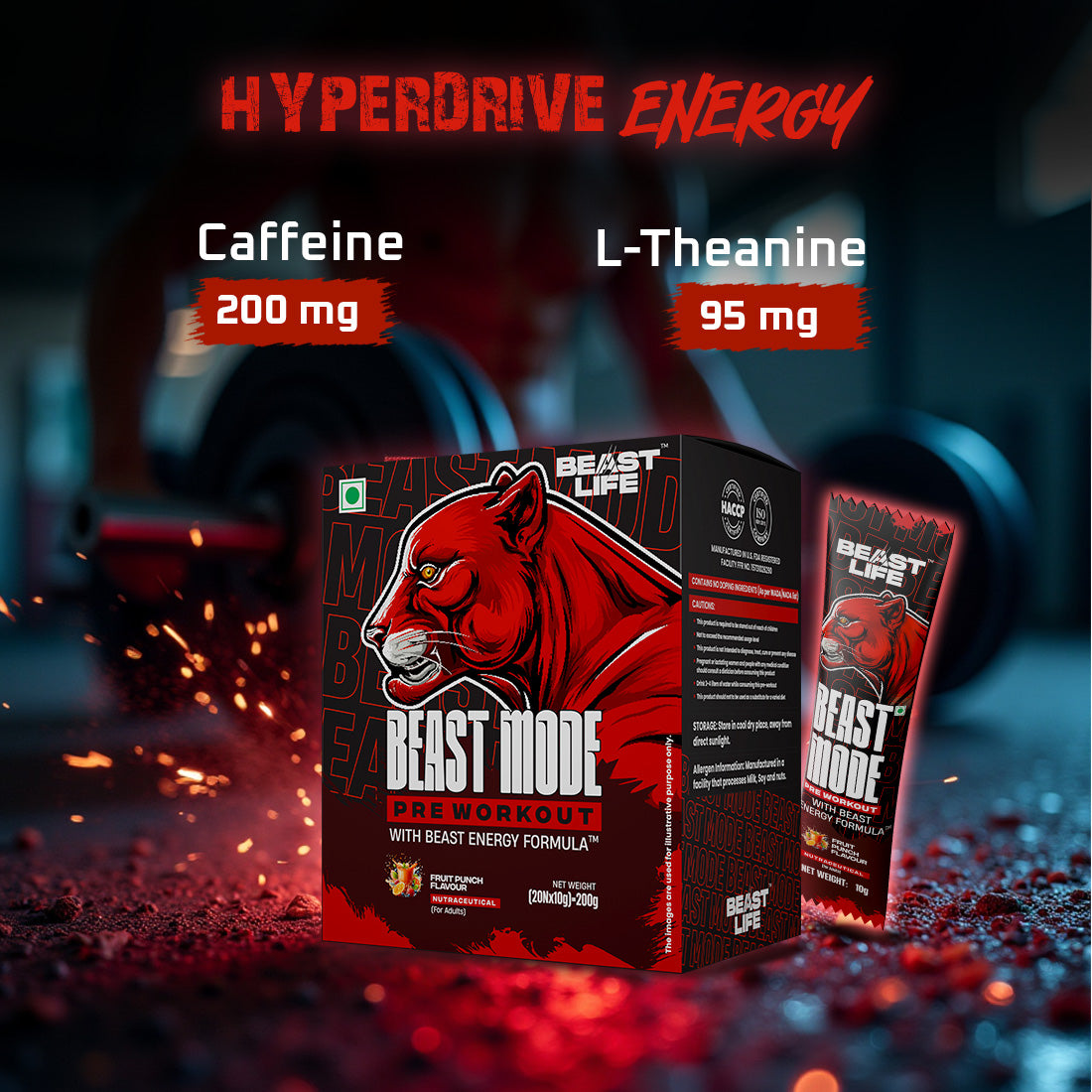 Beast Mode Pre Workout With Beast Energy Formula (Fruit Punch)