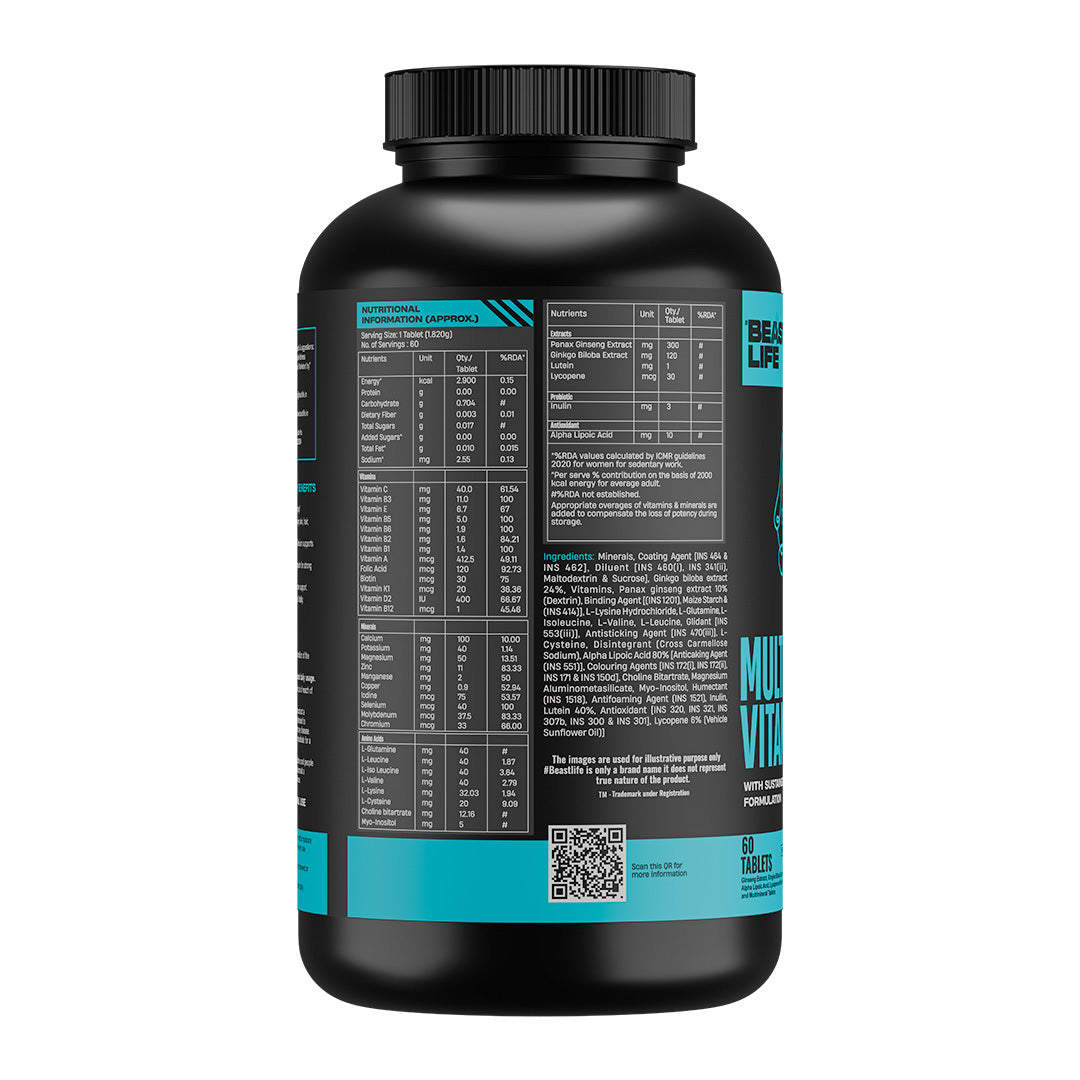 Beastlife Multivitamins with Sustained Release Technology 60N