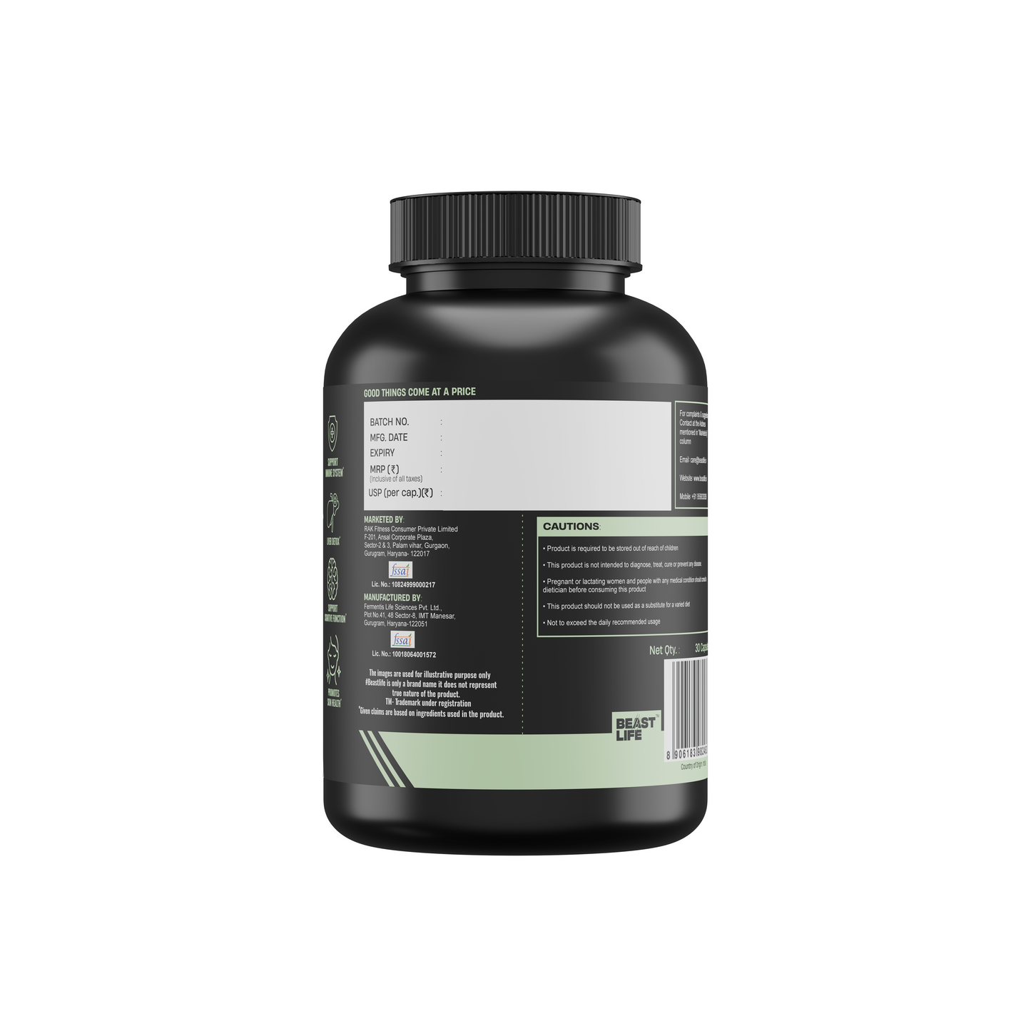 Liver Detox Supplement with Milk Thistle Extract 500mg | Added Multivitamins & Amino Acid with Natural Detoxification Formula | Liver Support Supplement (30 Veg Tablets)