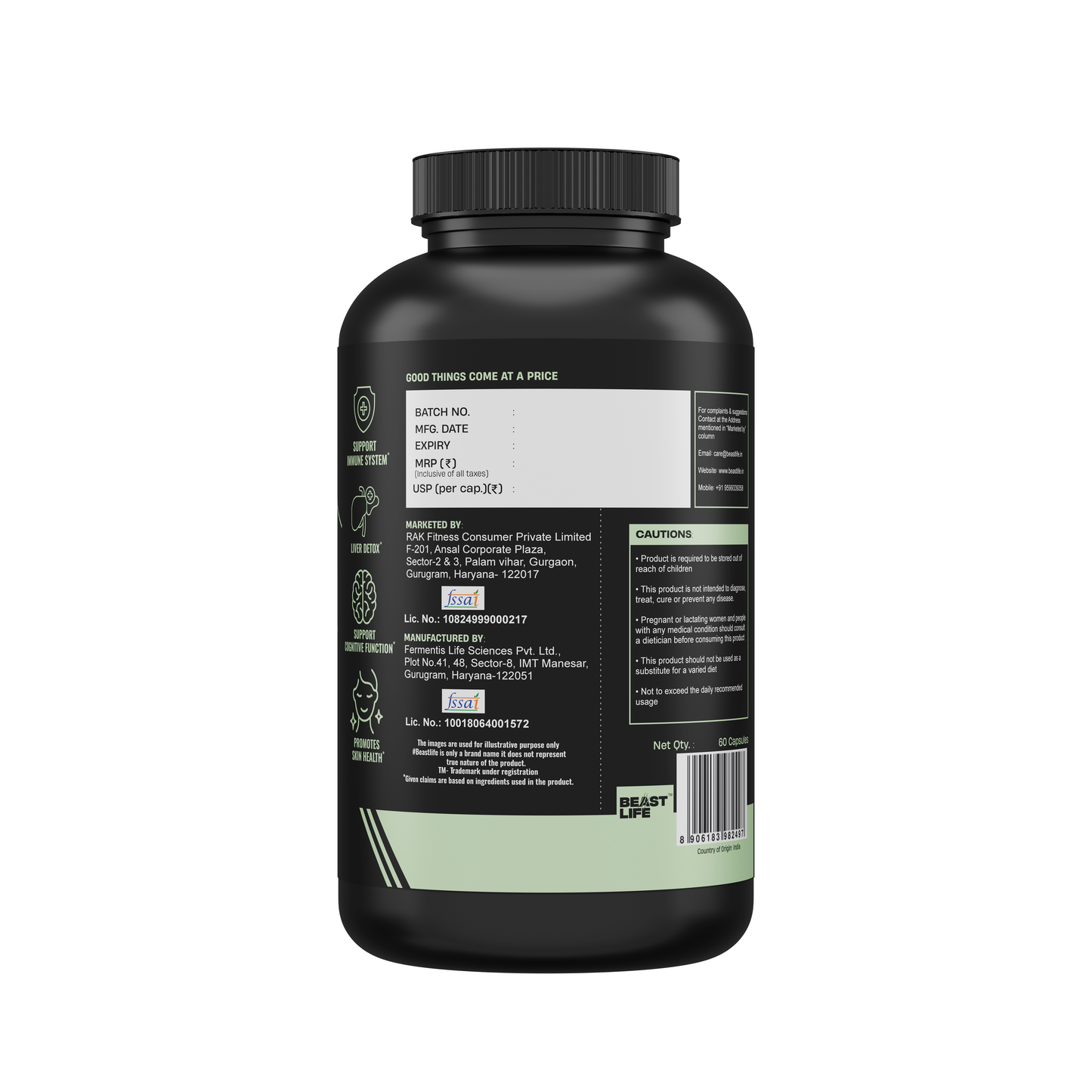 Liver Detox Supplement with Milk Thistle Extract 500mg | Added Multivitamins & Amino Acid with Natural Detoxification Formula | Liver Support Supplement (60 Veg Tablets)
