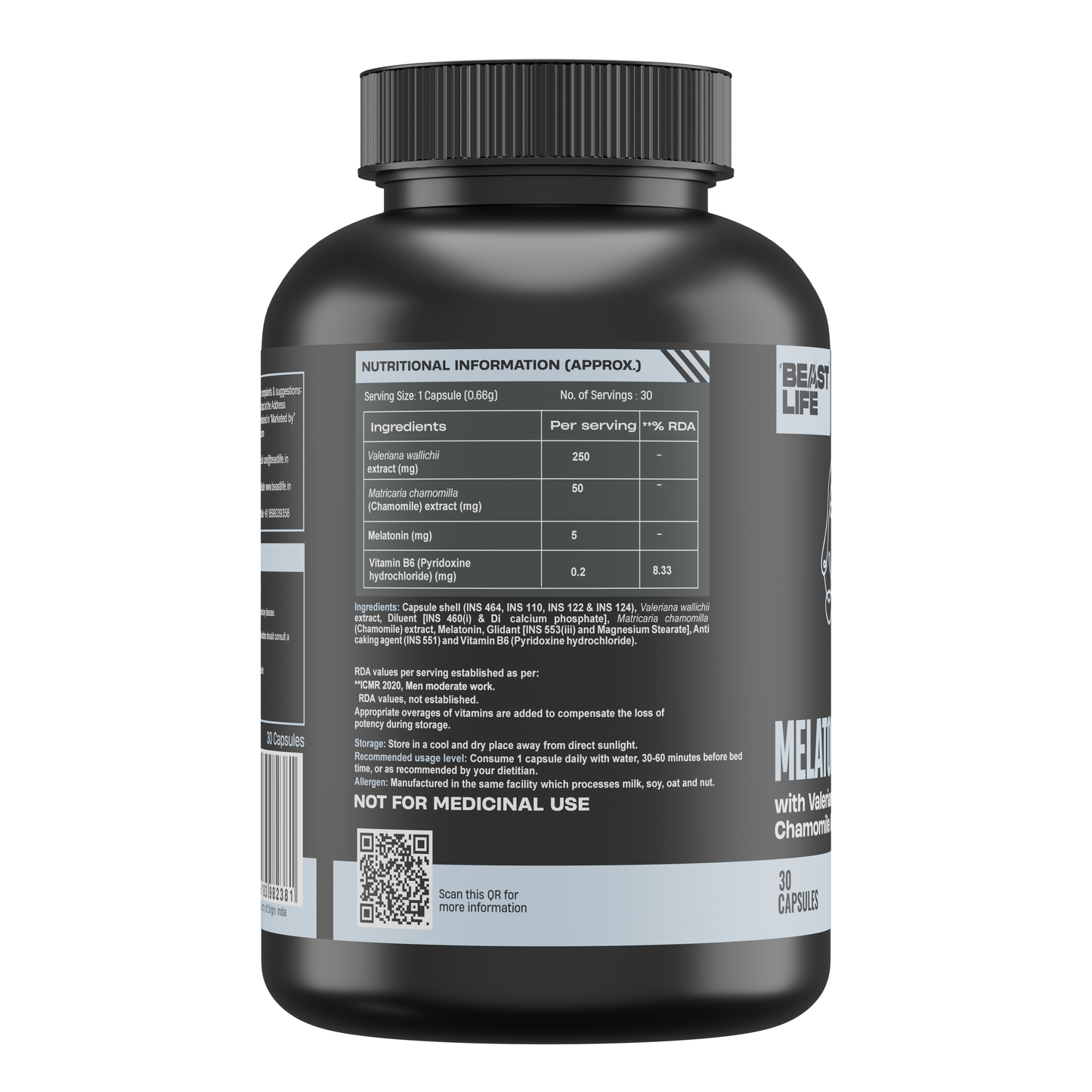 Melatonin+ 5 mg with Valeriana & Chamomile 30N
