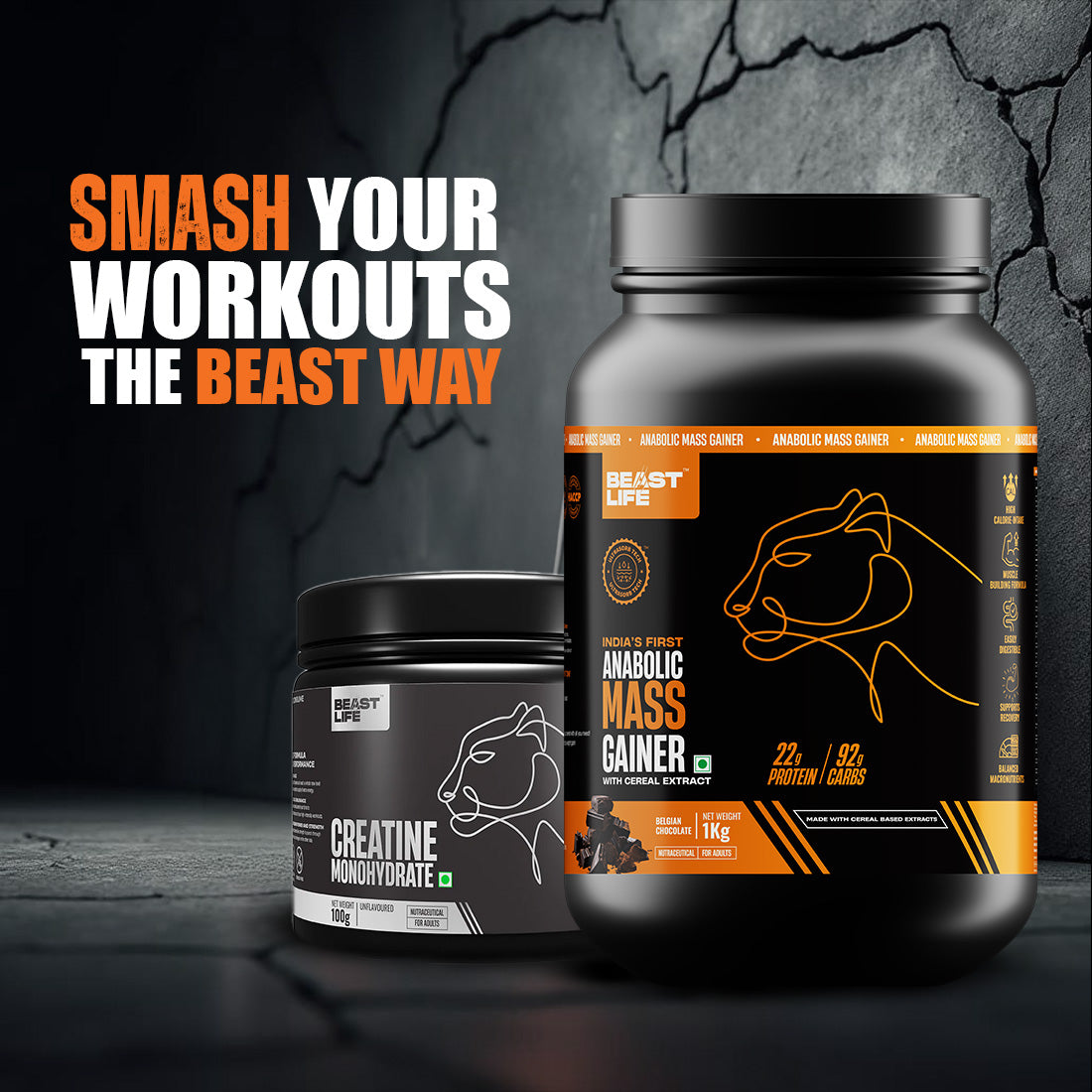 THE BEAST BUILDER KIT | Gainer (1kg) + Creatine (100g)