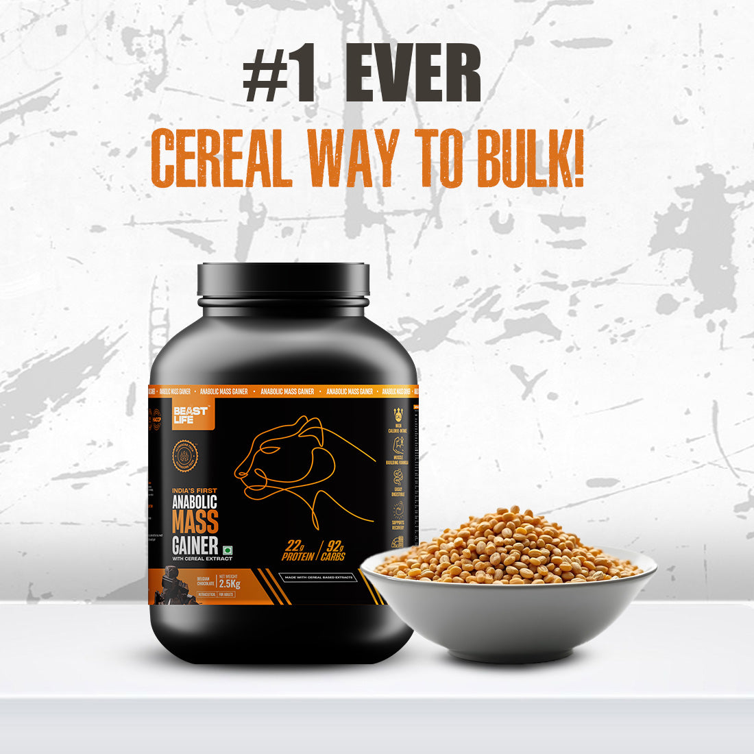 Anabolic Mass Gainer with Ultrasorb Tech (No Maltodextrin) | 2.5kg
