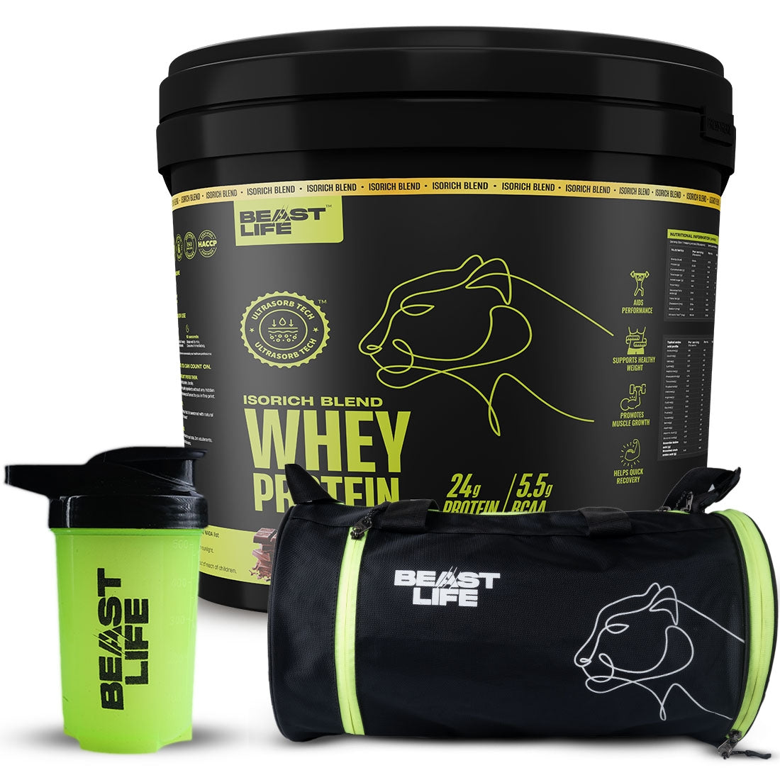 Isorich Blend Whey Protein with Ultrasorb Tech (3696G) | Free Gym Bag and Shaker