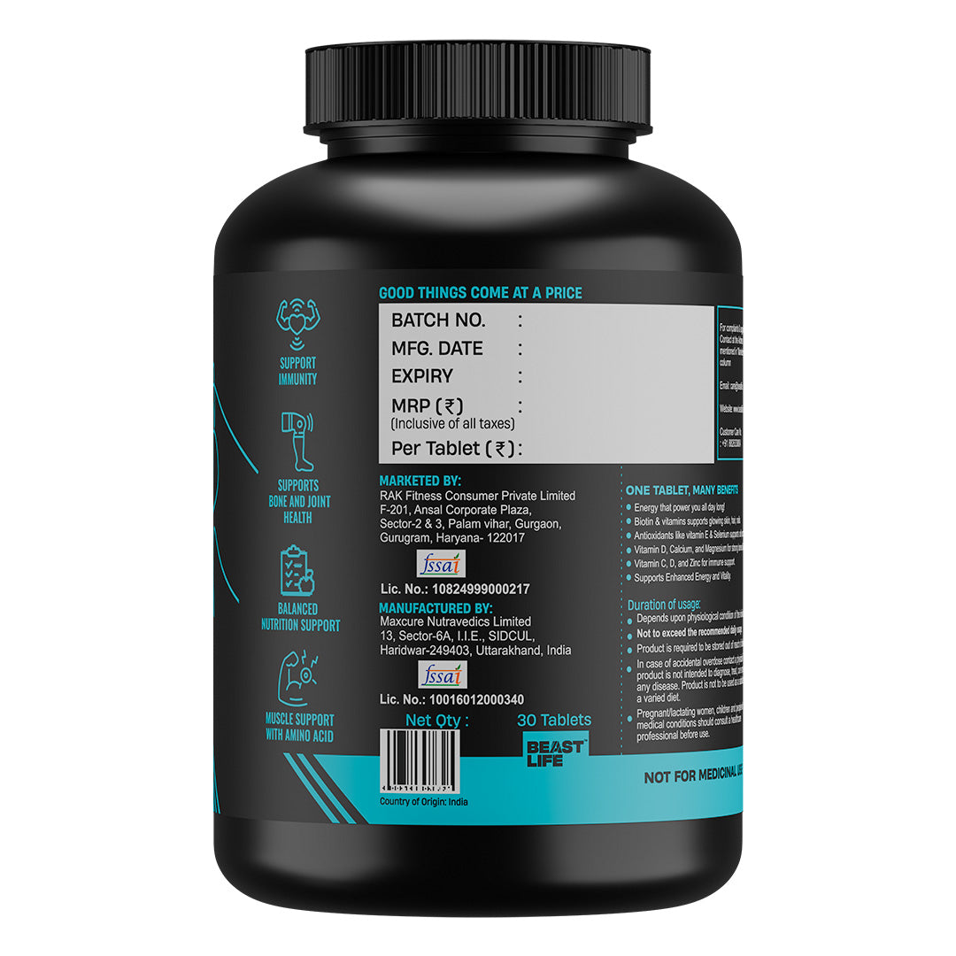 Beastlife Multivitamins with Sustained Release Technology 30N