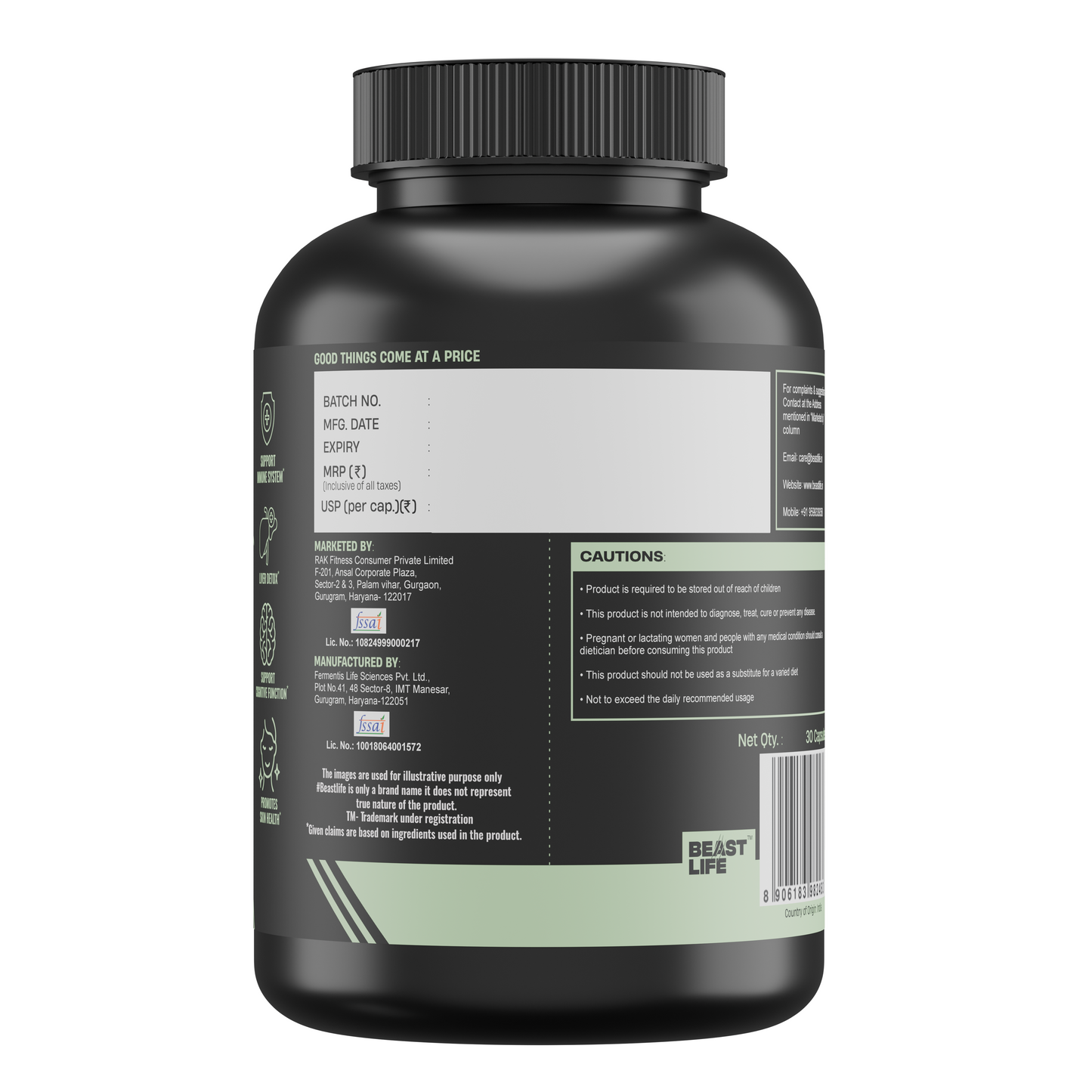 Liver Detox Supplement with Milk Thistle Extract 500mg | Added Multivitamins & Amino Acid with Natural Detoxification Formula | Liver Support Supplement (30 Veg Tablets) 30N