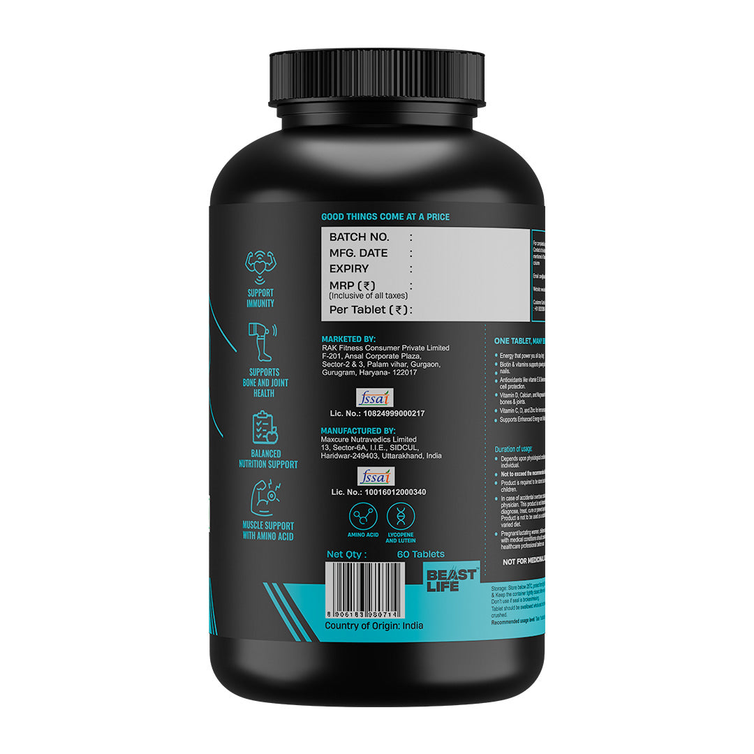 Beastlife Multivitamins with Sustained Release Technology 60N