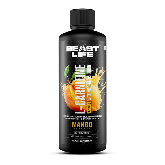 BeastLife L-Carnitine with Vitamin B5 (Mango 450ml) | 1100mg L- Carnitine