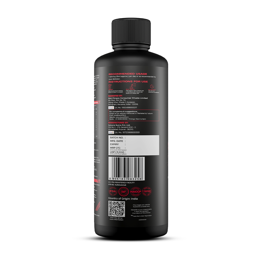L-Carnitine with Vitamin B5 Liquid 3300 mg | Raspberry Lemonade | 450 ml