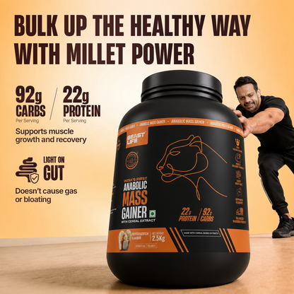 Anabolic Mass Gainer with Ultrasorb Tech | No Maltodextrin | Butterscotch | 2.5kg