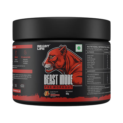 Beastmode Preworkout – Fruit Punch (New Formulation)