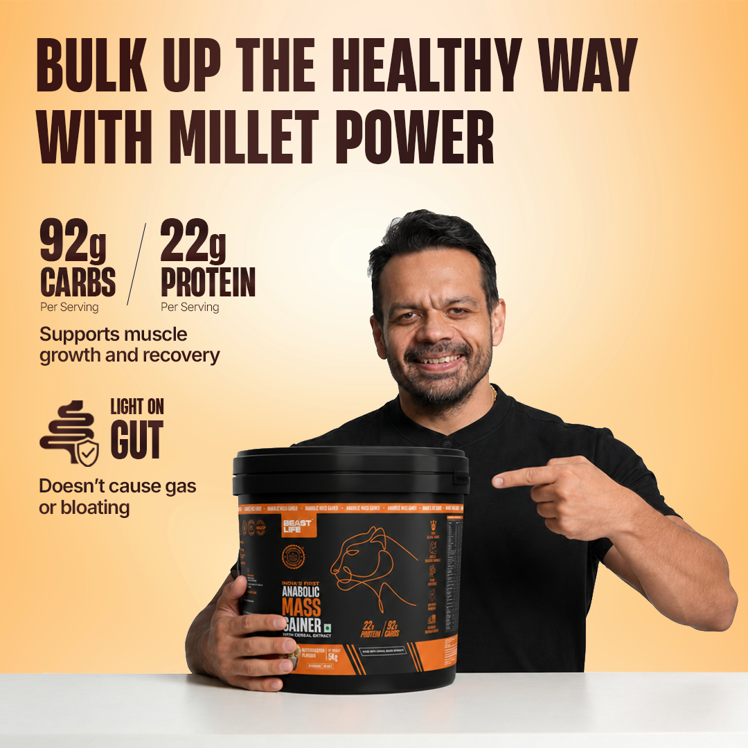 Anabolic Mass Gainer with Ultrasorb Tech | No Maltodextrin | Butterscotch | 5 kg