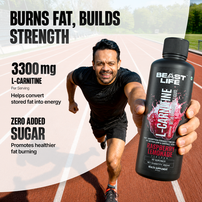 L-Carnitine with Vitamin B5 Liquid 3300 mg | Raspberry Lemonade | 450 ml